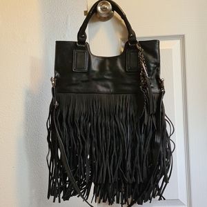 Aldo Black Fringe Purse Handbag